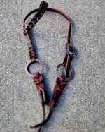 handcrafted western leather headstall cowboy style horse bridle romel reins (47) metal ring horse headdstall metal ring breast collar ranch hand twisted iron