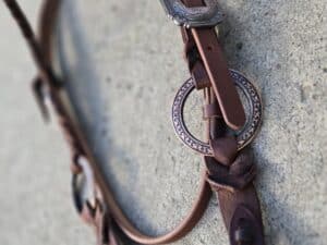 handcrafted western leather headstall cowboy style horse bridle romel reins (56) metal ring horse headdstall metal ring breast collar ranch hand twisted iron