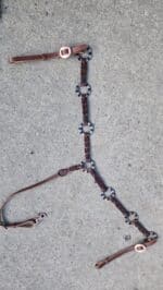 handcrafted western leather headstall cowboy style horse bridle romel reins (57) metal ring horse headdstall metal ring breast collar ranch hand twisted iron