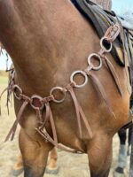 rose gold breast collar ring set metal ring breast collar white buckstitch headstall 2