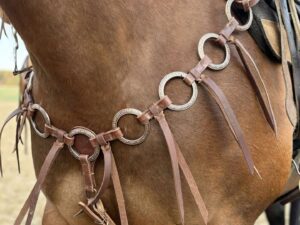 rose gold breast collar ring set metal ring breast collar white buckstitch headstall 2