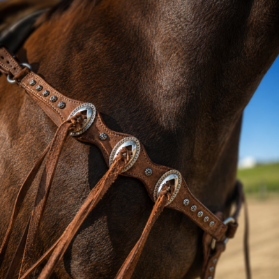 Outlaw Silver Concho Breast Collar - view 2