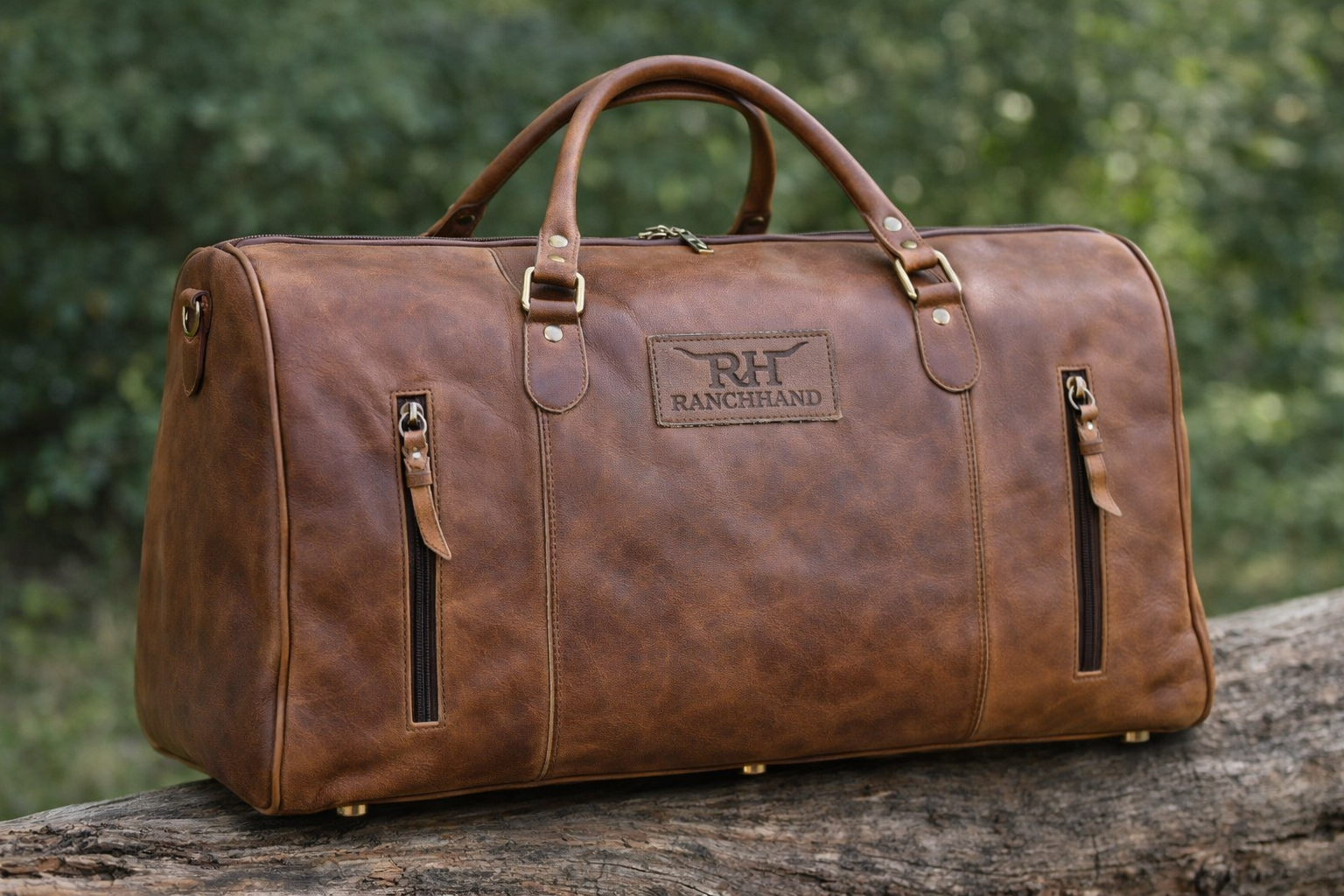 1 sage basketweave leather duffel bags
