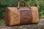 1 sage sunflower leather duffel bags RANCH HAND