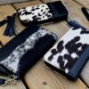 Cowhide Clutch - Leather & Hair-On Hide Wristlet - Western Style Bag