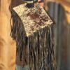 Ranch Hand Hair-On Cowhide Handbag - Fringed Handbag - Dressy Clutch Handbag - view 2