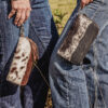 Cowhide Clutch - Leather & Hair-On Hide Wristlet - Western Style Bag - view 2