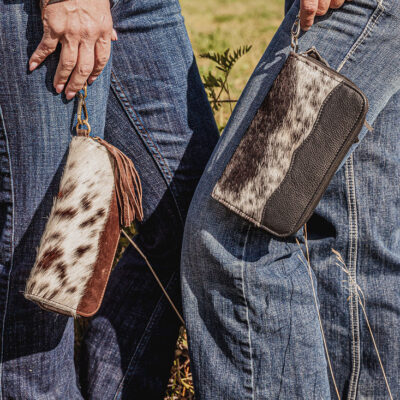 Hair on cowhide leather ball cap with natural hide pattern – Western ranch style hat by Ranch Hand cowhide clutch wallet western wallet (1)