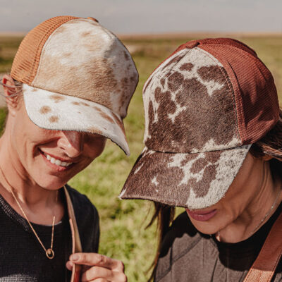 Hair on cowhide leather ball cap with natural hide pattern – Western ranch style hat by Ranch Hand cowhide clutch wallet western wallet (4)