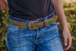 Tooled leather belt with cactus pattern and cowboy style (4)