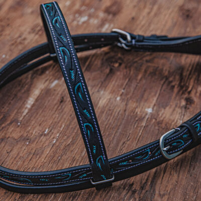 Leather Dog Collars Leopard headstalls romel reins ranch hand western (72)