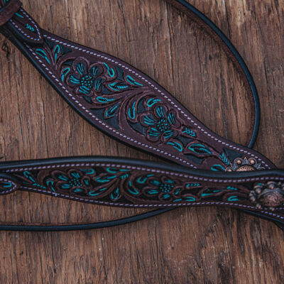 Web Res Leather Dog Collars Leopard headstalls romel reins ranch hand western (75)