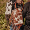 Ranch Hand Hair-On Cowhide Handbag - Fringed Handbag - Dressy Clutch Handbag - view 5