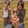 Ranch Hand Hair-On Cowhide Handbag - Fringed Handbag - Dressy Clutch Handbag - view 4