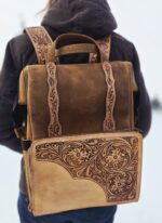 leather diaper backpack diaper bag western backpack handmade ranch hand (1)
