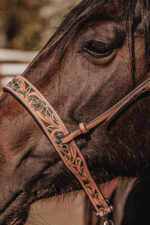 leather tie down ranch hand noseband team roping horse tack barrel racing tiedown (1)