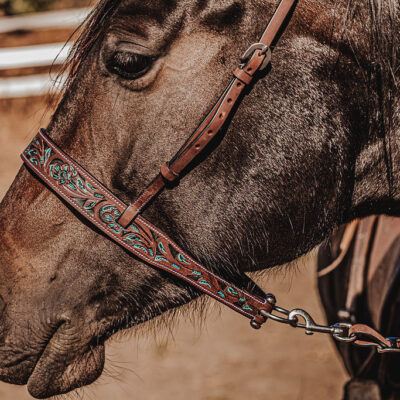 leather tie down ranch hand noseband team roping horse tack barrel racing tiedown (4)