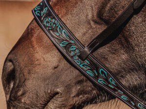 leather tie down ranch hand noseband team roping horse tack barrel racing tiedown (6)