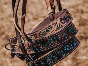 leather tie down ranch hand noseband team roping horse tack barrel racing tiedown (8)