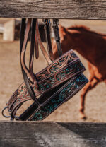 leather tie down ranch hand noseband team roping horse tack barrel racing tiedown (9)