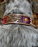 western-dog-collar-clearance-ranch-hand, leather-dog-collar-sale, hair-on-cowhide-dog-collar-clearance.