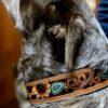Prairie Sunflower Leather Dog Collar - Hand-Painted Western - view 4