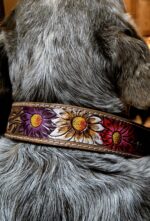 western-dog-collar-clearance-ranch-hand, leather-dog-collar-sale, hair-on-cowhide-dog-collar-clearance.