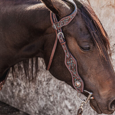 ranch hand breast collar western headstall weaver leather bridle NRS headstall (49)