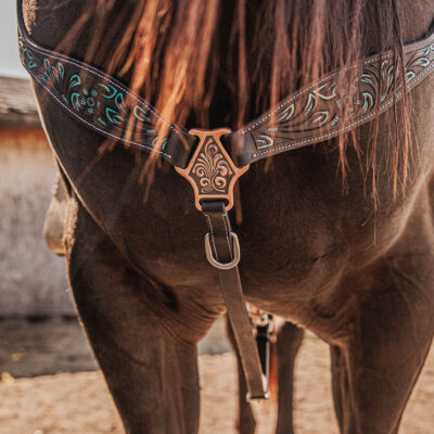 ranch hand breast collar western headstall weaver leather bridle NRS headstall (78)