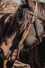 western headstall leather bridle browband sunflower bridle ranch hand (11)