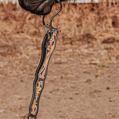 western split reins headstall leather bridle browband sunflower bridle ranch hand (20)