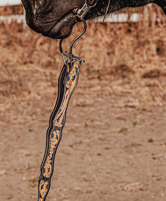 western split reins headstall leather bridle browband sunflower bridle ranch hand (20)