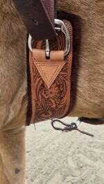 Hand tooled leather cinch ewstern fleece cinch classic equie cinch hand tooled cinch ropers fleece weaveer cinch (4)