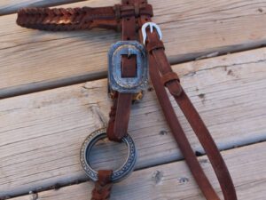 Twisted iron metal ring ring set headstall ranch hand4