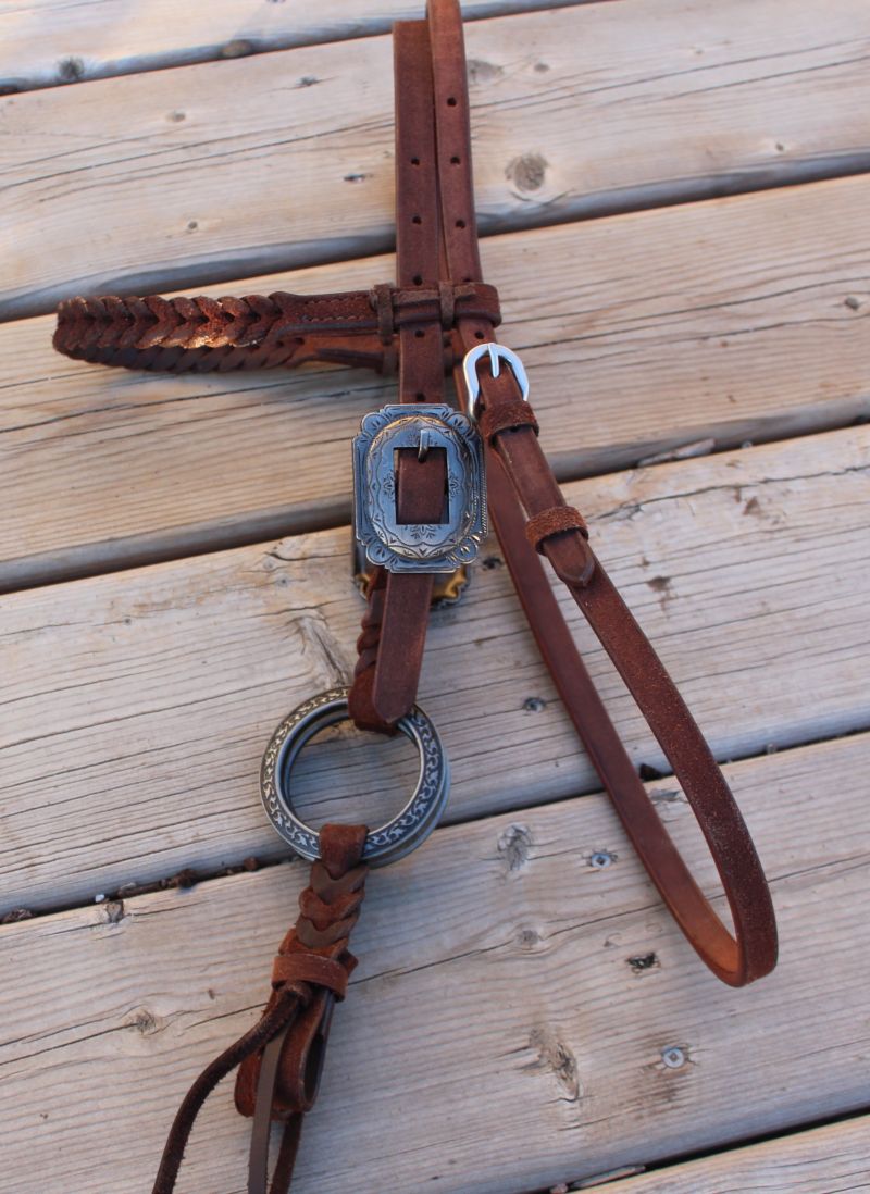 Twisted iron metal ring ring set headstall ranch hand4