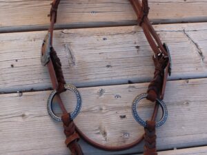 Twisted iron metal ring ring set headstall ranch hand5
