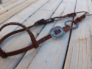 Twisted iron metal ring ring set headstall ranch hand7