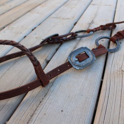 Twisted iron metal ring ring set headstall ranch hand7