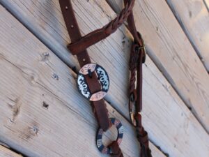 Twisted iron metal ring ring set headstall ranch hand8