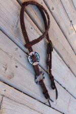 Twisted iron metal ring ring set headstall ranch hand8