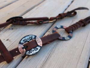 Twisted iron metal ring ring set headstall ranch hand9