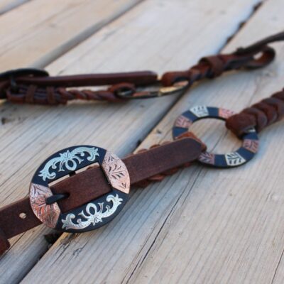 Twisted iron metal ring ring set headstall ranch hand9