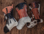 Western christmas stocking hair on cowhide christmas socks wester n cowhide stockings leather stockings (1)