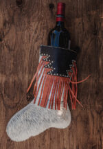 Western christmas stocking hair on cowhide christmas socks wester n cowhide stockings leather stockings (2)