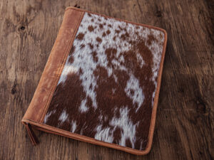 leather cowhide binder western notebook cover horse paper folder western cowhide hair on portfolio business professional office stuff western (23)