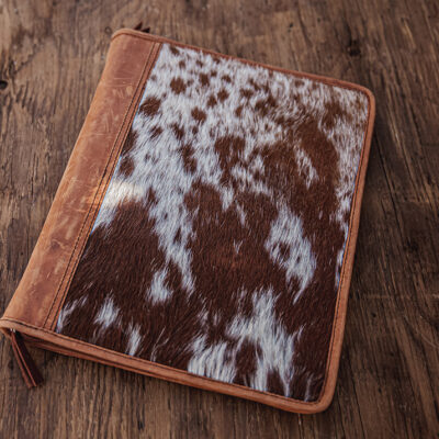 leather cowhide binder western notebook cover horse paper folder western cowhide hair on portfolio business professional office stuff western (23)