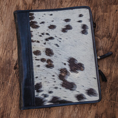 leather cowhide binder western notebook cover horse paper folder western cowhide hair on portfolio business professional office stuff western (29)