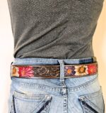 western belt flower belts leather handmade belts cowgilr cowboy belts (1)