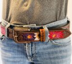 western belt flower belts leather handmade belts cowgilr cowboy belts (3)
