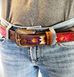 western belt flower belts leather handmade belts cowgilr cowboy belts (4)